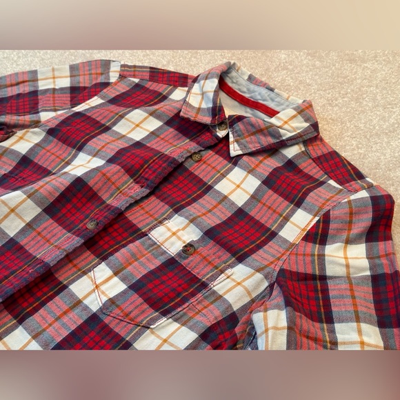 H&M - Plaid Button Down Shirt, Red - Picture 3 of 5